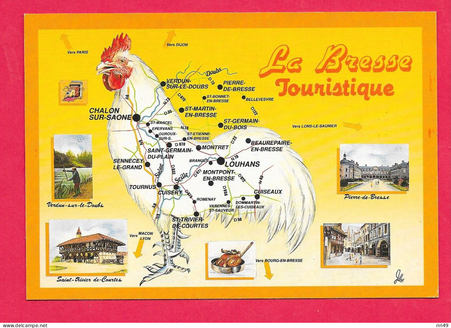 Cpa 01-La BRESSE Touristique, MULTI-VUES DOS VIERGE 2 SCANNES - Rhône-Alpes