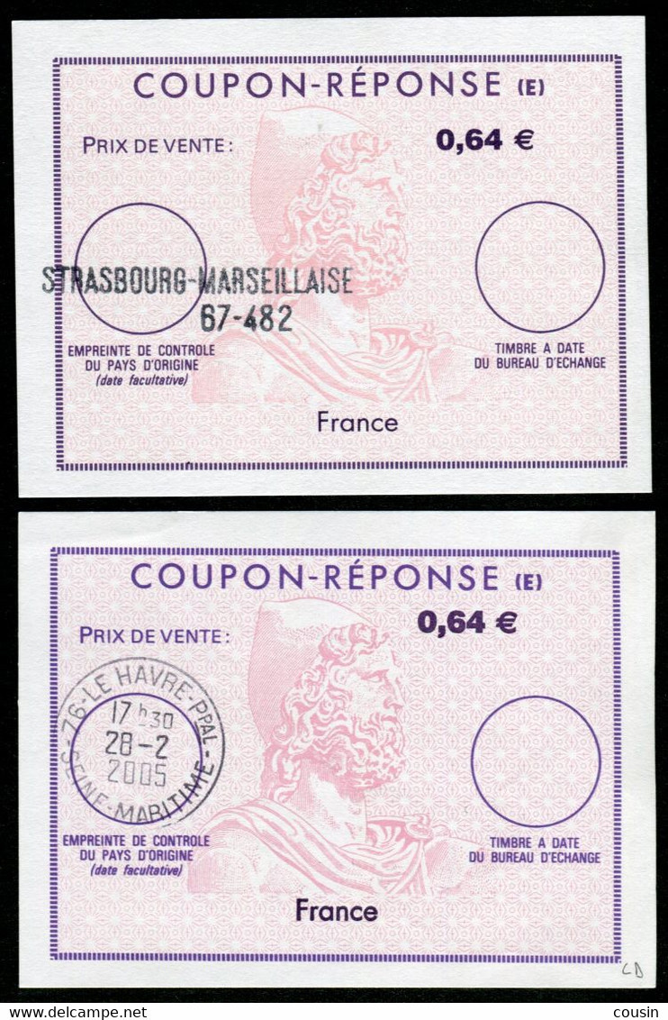 FRANCE   Lot De 2 De Différents Caractères !   French Reply Coupon / Coupon Réponse - Reply Coupons