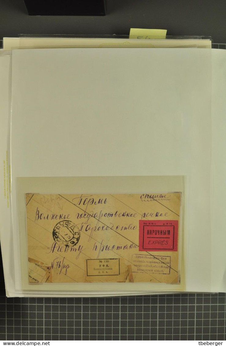 Russia USSR 1928-40 Special Post Express Mail, 57 covers with different labels, cds's & frankings, ex Miskin (47-103)