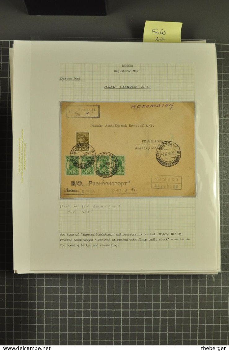 Russia USSR 1928-40 Special Post Express Mail, 57 covers with different labels, cds's & frankings, ex Miskin (47-103)