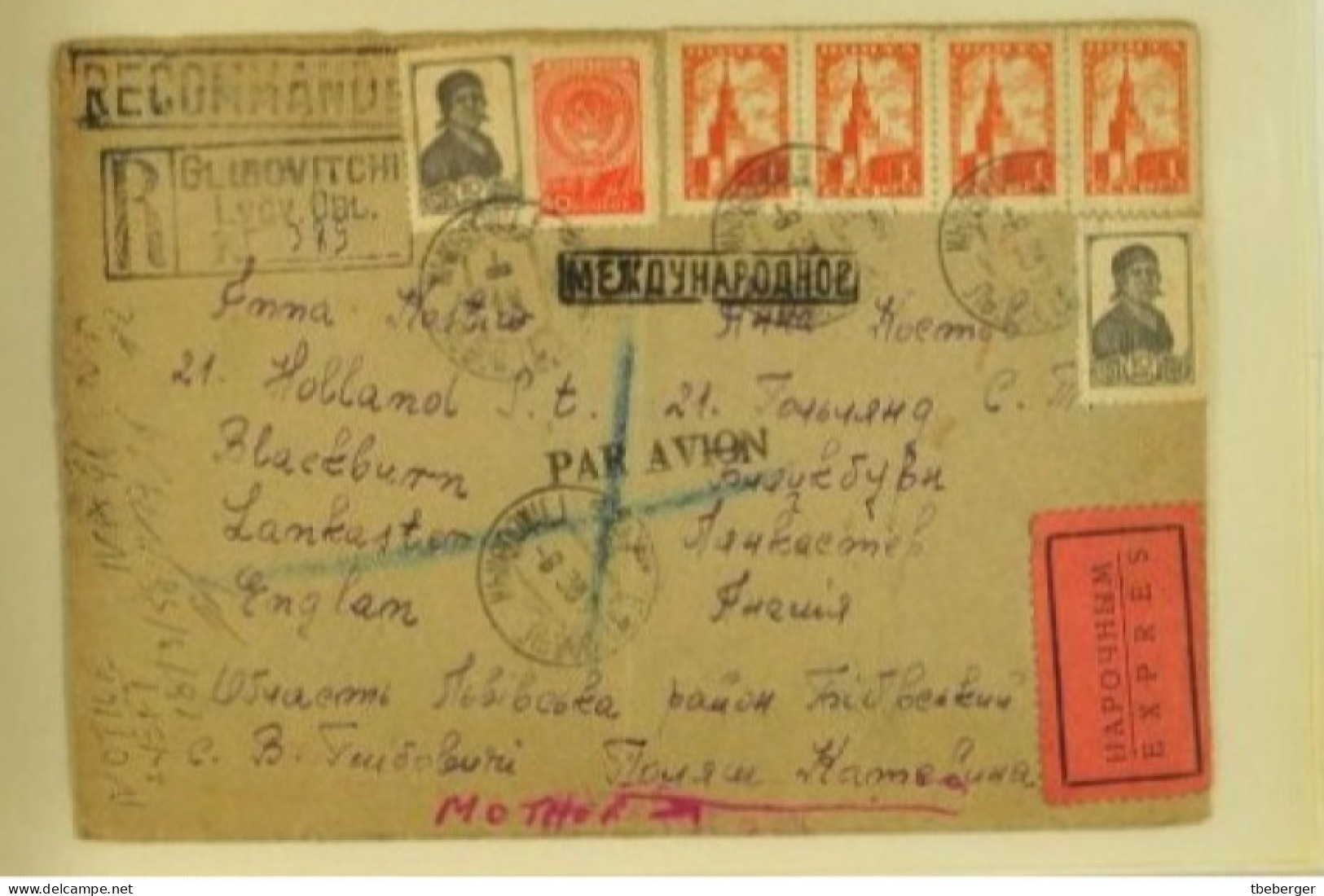 Russia USSR 1947-92 Special Post Express Mail, 15 Covers With Different Labels, Cds's & Frankings Ex Collection Miskin - Briefe U. Dokumente