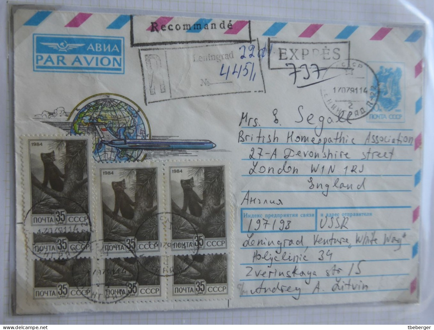 Russia USSR 1947-92 Special Post Express Mail, 15 covers with different labels, cds's & frankings ex collection Miskin