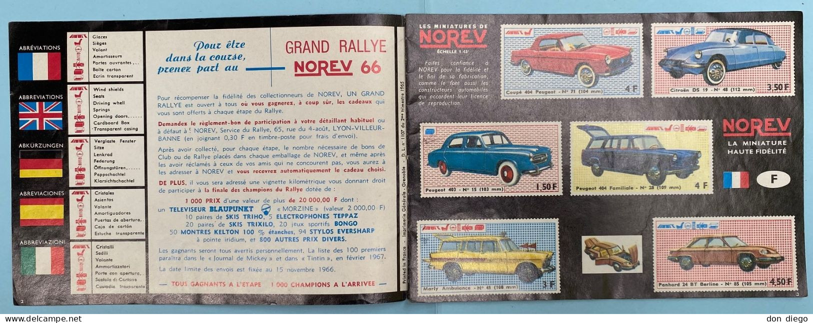 Catalogue Miniatures NOREV 1965 Voitures / Camions / Bus / Travaux Publics - Kataloge & Prospekte