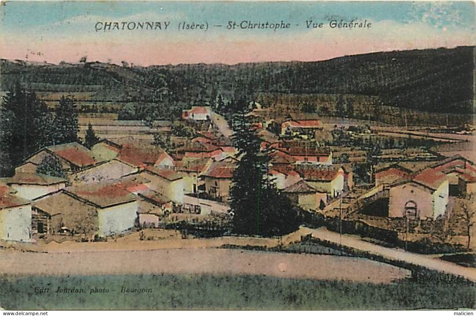 - Isère - Ref-B174- Châtonnay - St Christophe - Saint Christophe - Vue Generale - Carte Colorisée - - Châtonnay