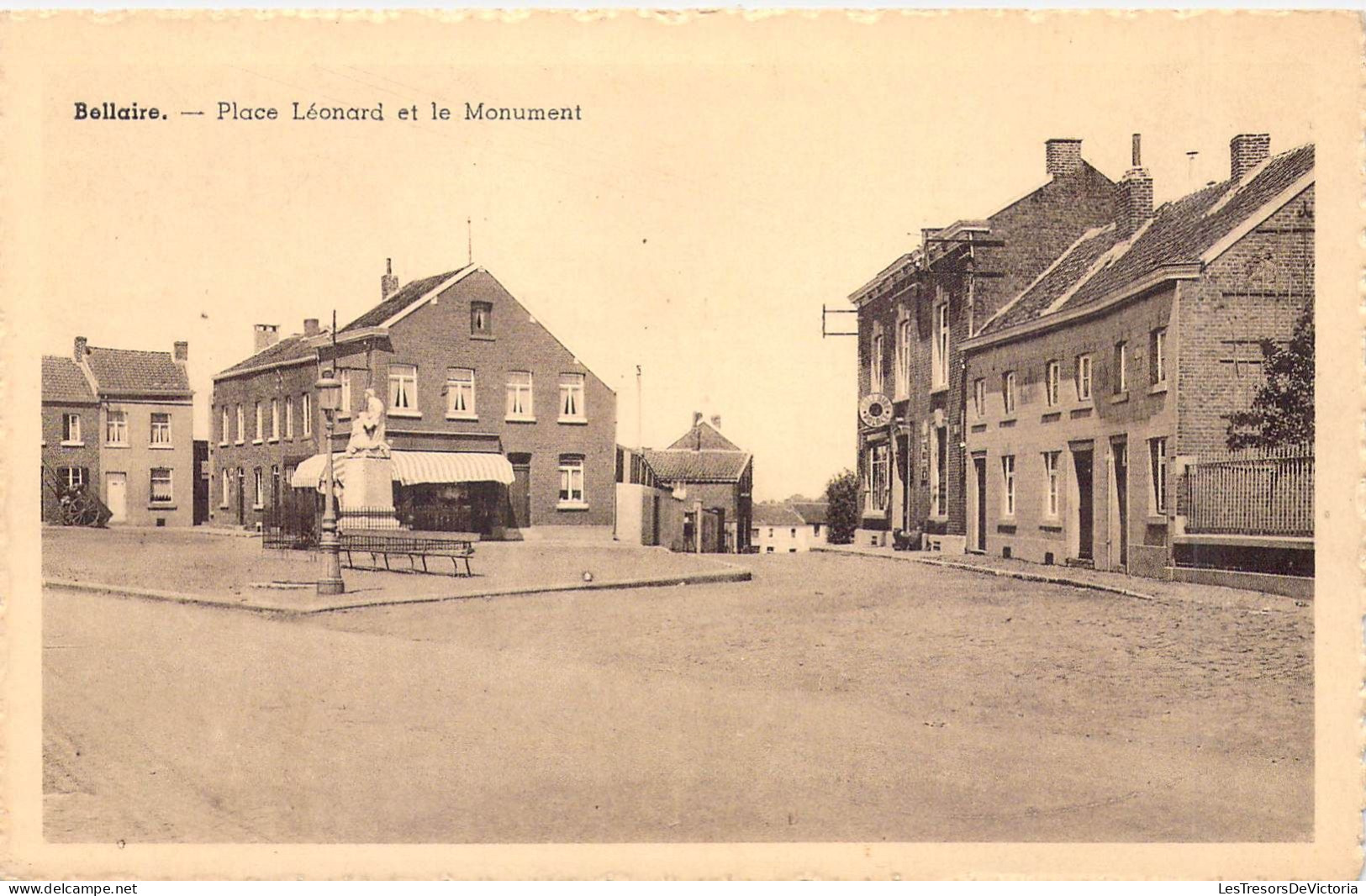 BELGIQUE - BELLAIRE - Place Léonard Et Le Monument - Edit Maison Bonomme Moise - Carte Postale Ancienne - Sonstige & Ohne Zuordnung