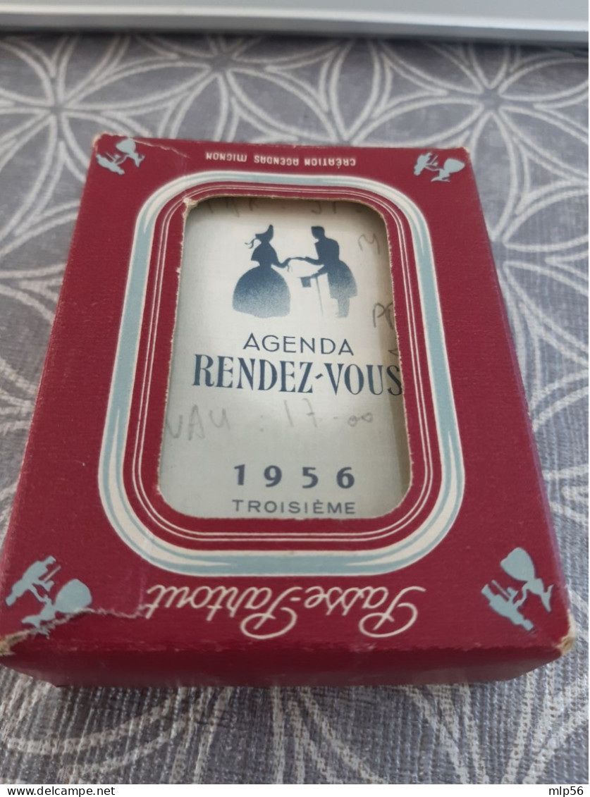 AGENDA RENDEZ VOUS ANNEE 1956 4 TRIMESTRES MIGNON MENTION DU PROGRAMME DE LA PROPRIETAIRE - Grand Format : 1941-60