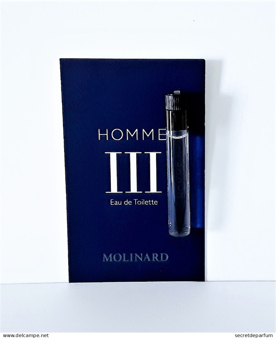 échantillons Parfum  Tubes HOMME III De  MOLINARD EDT 1.5 Ml - Echantillons (tubes Sur Carte)