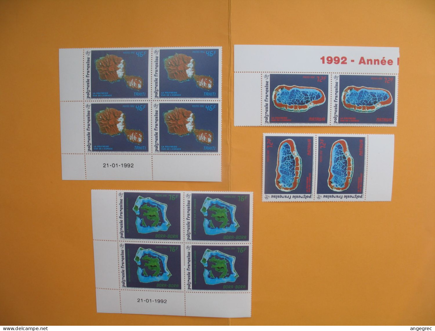 Polynésie 1992  2 Bloc De 4 Coin Daté + 2 Bloc De 2  Neuf **  N° 405/406/407 Année Internationale De L'Espace   à Voir - Neufs