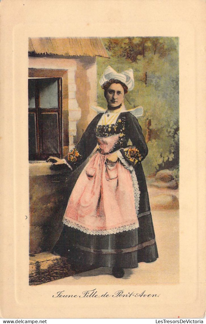 FOLKLORE - COSTUMES - Jeune Fille De Pont Aven - Carte Postale Ancienne - Costumes