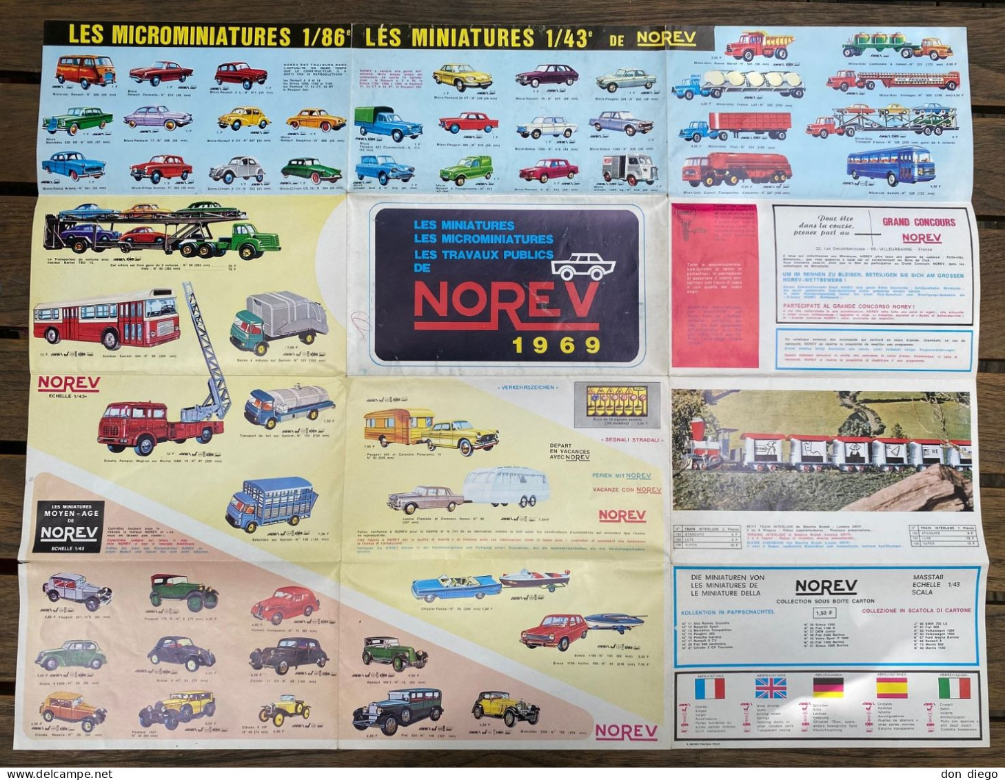 Catalogue Dépliant Miniatures NOREV 1969 Voitures / Camions / Bus / Travaux Publics - Catálogos