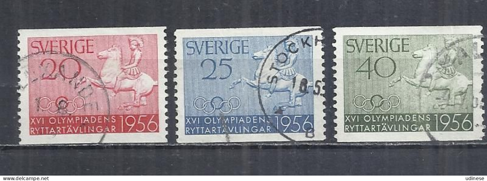 SWEDEN 1956 - OKYMOIC GAMES - EQUESTRIAN EVENTS - CPL. SET - USED OBLITERE GESTEMPELT USADO - Verano 1956: Melbourne