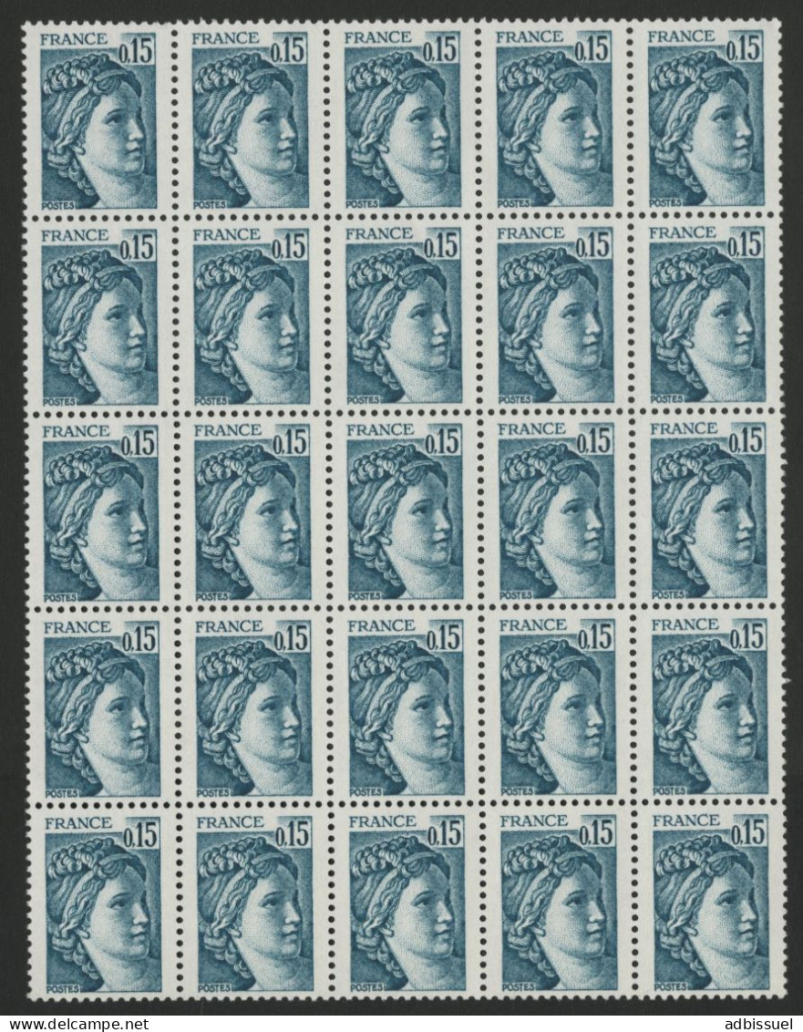 BLOC DE 25 Du N° 1966 Partiellement Sans Phosphore, Neufs ** (MNH) Cote Supérieure à 200€ Voir Description - Unused Stamps