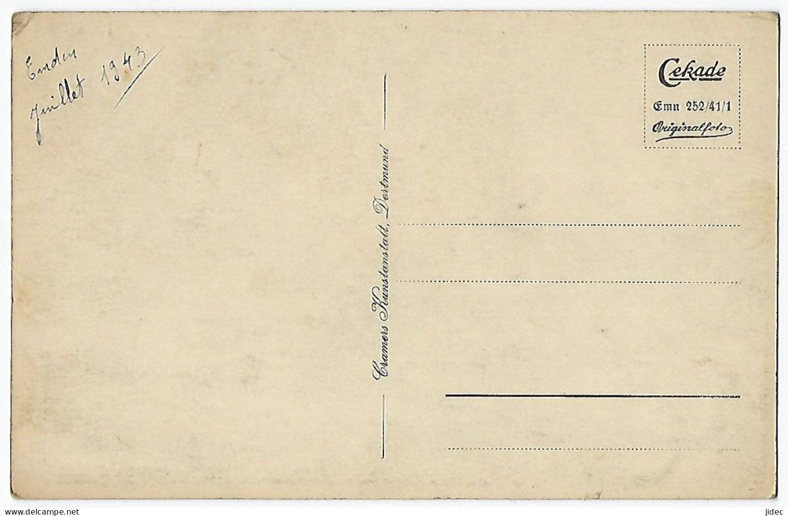 CPA Allemagne Emden 1943 Bei Delfzijl Krummhörn Hinte Ihlow Moormerland Wirdum Südbrookmerland Aurich Abelitz Oldersum - Emden