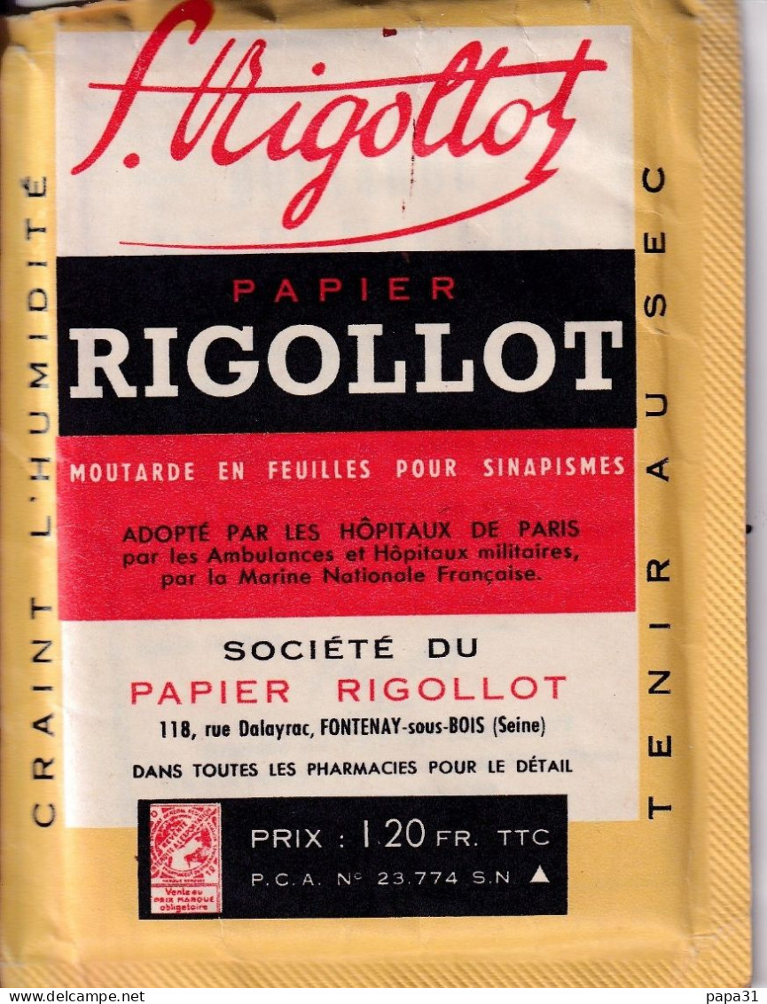 PAQUET De PAPIER RIGOLLOT - MOUTARDE EN FEUILLES POUR SINAPISMES - Santé