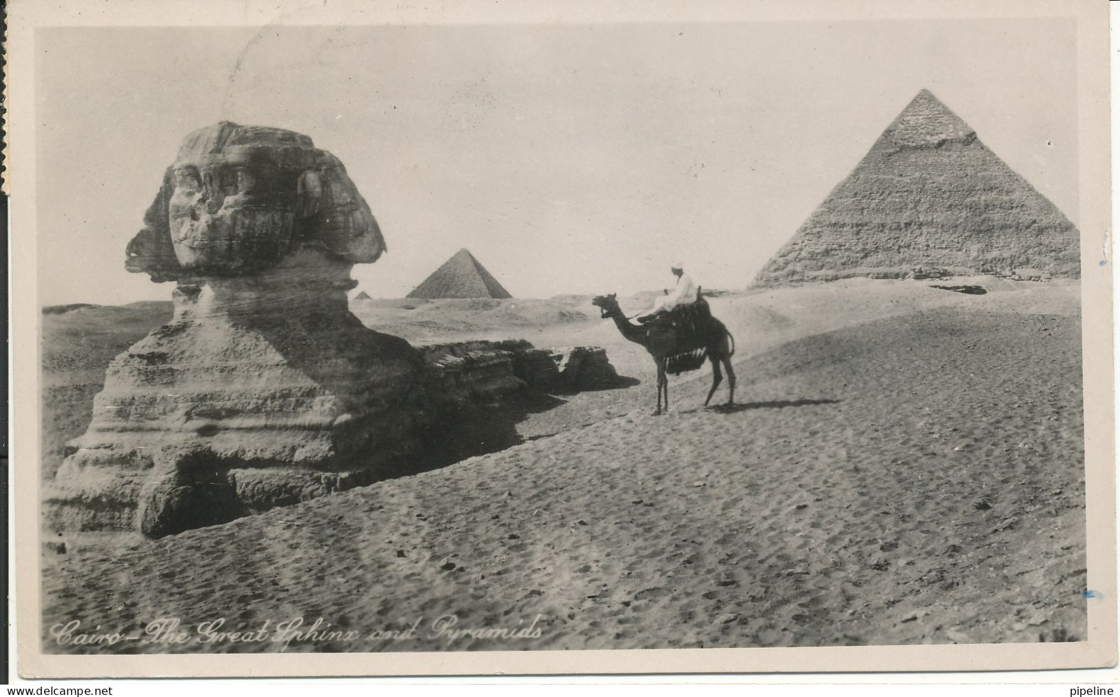 Egypt Postcard Sent To Denmark 27-4-1948 (Cairo The Greath Sphinx And Pyramids) - Sphynx