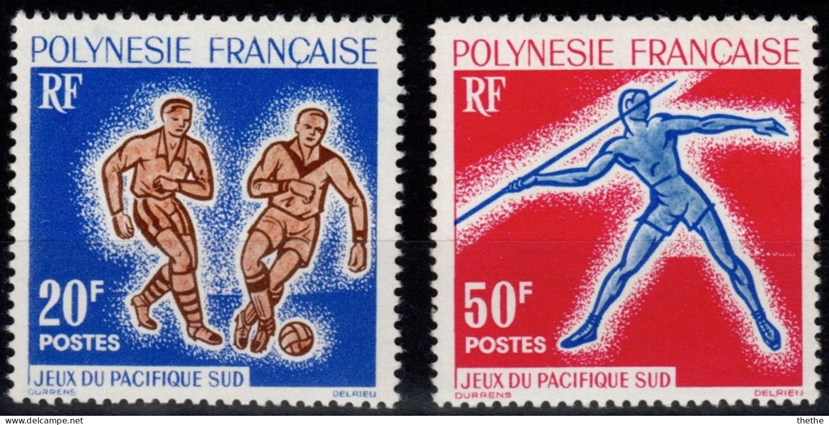 POLYNESIE - Premiers Jeux Sportifs Du Pacifique Sud, Suva - Football - Javelot - Neufs