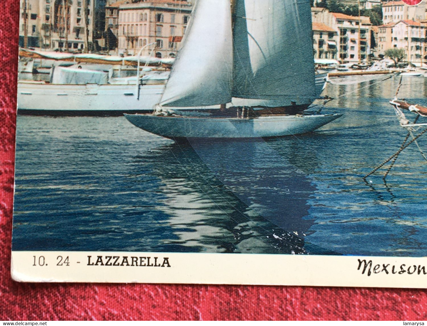 Disque 45 Tr Vinyle MEXISONOR Carte Postale Musicale "Lazzarella" Photo Vintage : Cannes Cote D'Azur-port Du Suquet - Objets Dérivés