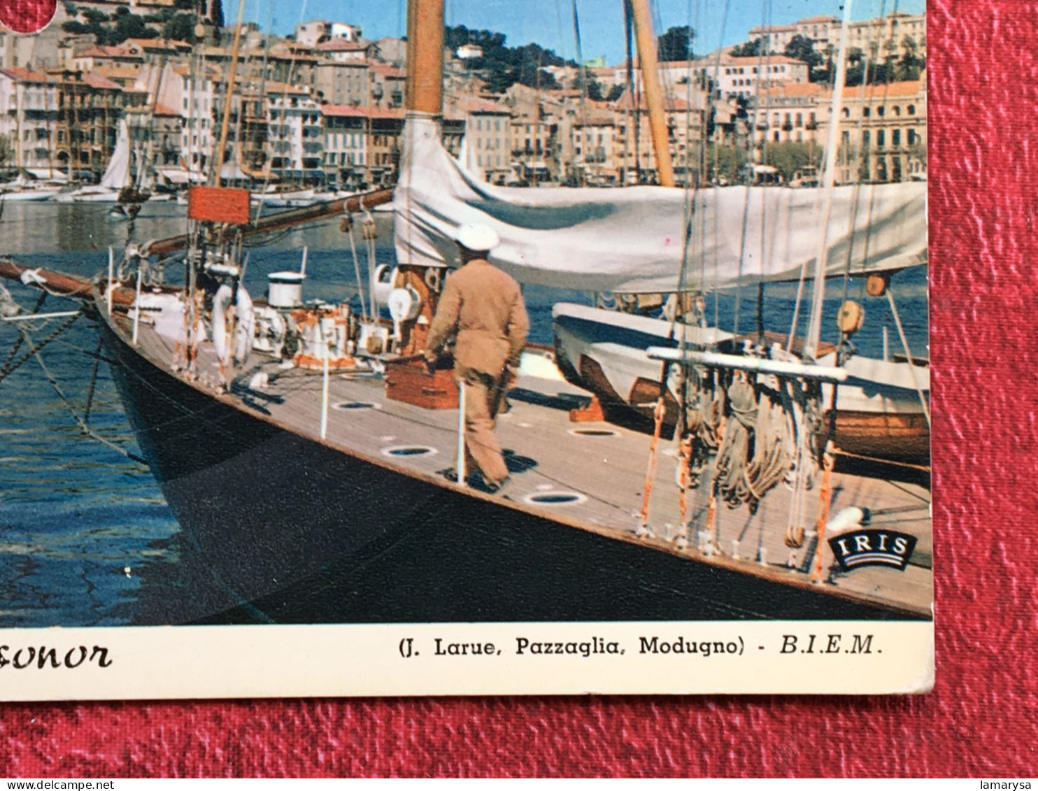 Disque 45 Tr Vinyle MEXISONOR Carte Postale Musicale "Lazzarella" Photo Vintage : Cannes Cote D'Azur-port Du Suquet - Objets Dérivés