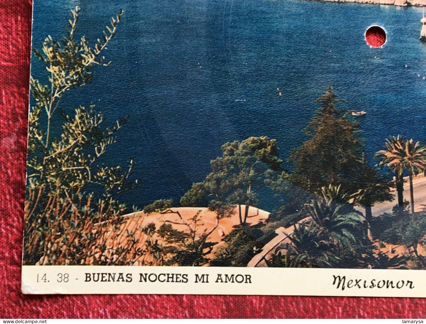 Disque 45 Tr Vinyle MEXISONOR Carte Postale Musicale " Buenas Noches Mi Amor " Photo Vintage : Nice Cote D'azur - Objets Dérivés