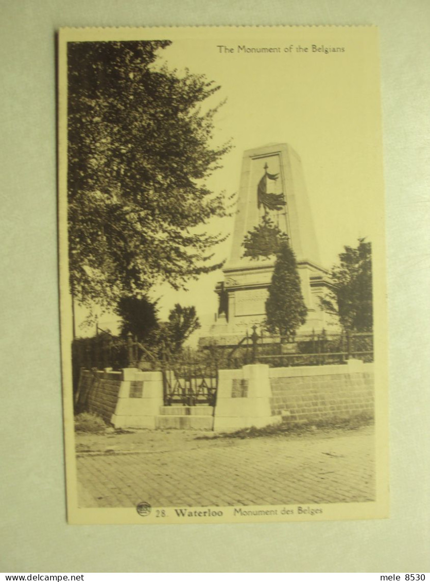 48934 - WATERLOO - MONUMENT DES BELGES - ZIE 2 FOTO'S - Waterloo