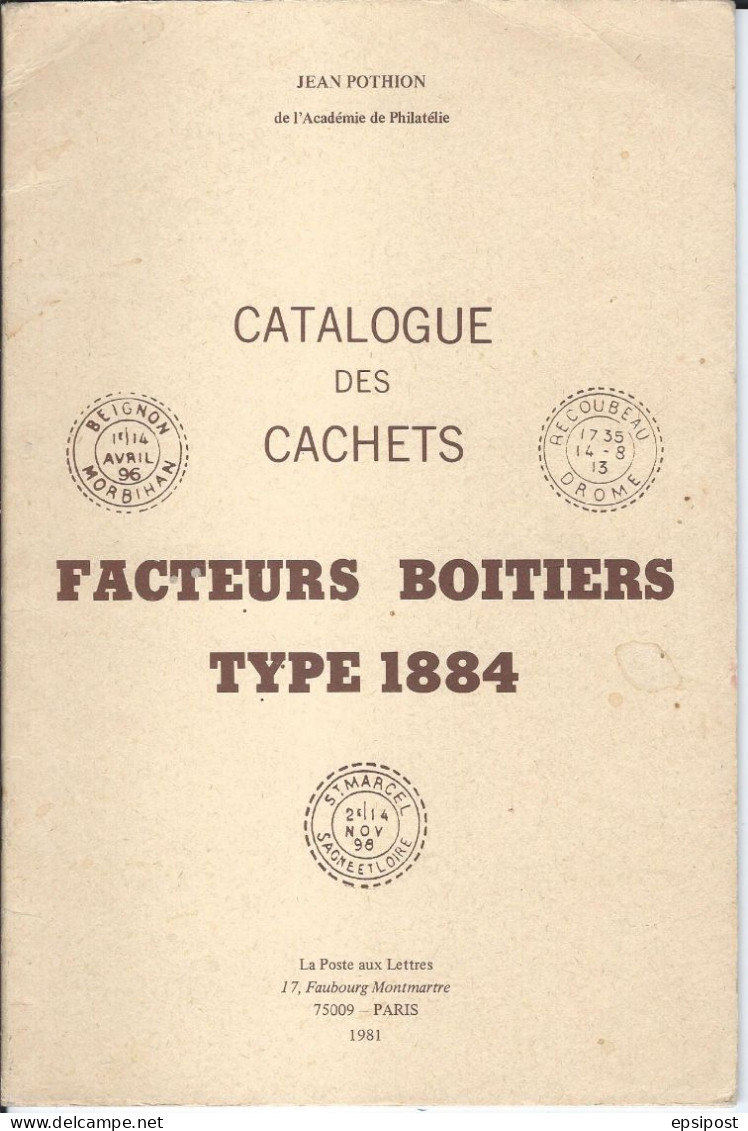 POTHION Catalogue Des Facteurs Boitiers Type 1884 - Francia