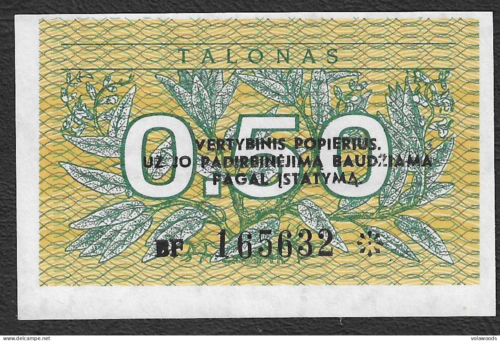 Lituania - Banconota Circolata FdS UNC Da 0,50 Talonas - P-31b - 1991 #19 - Litouwen