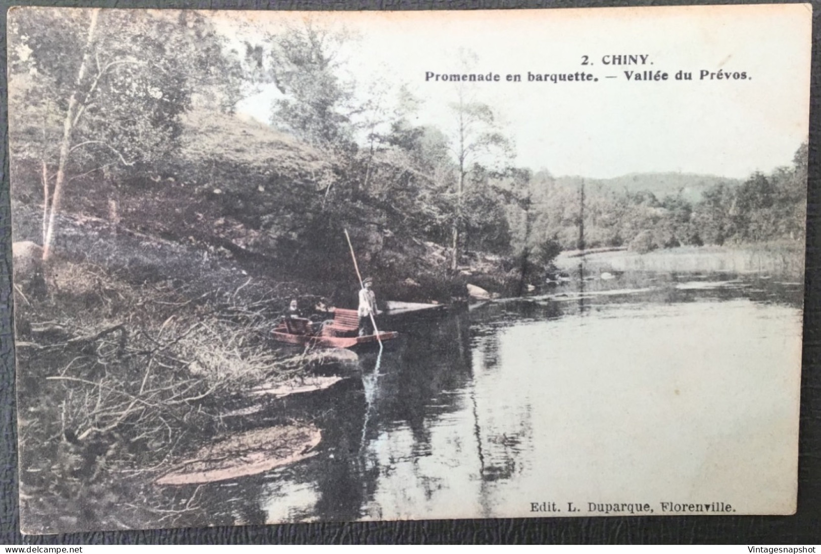 CHINY Promenade En Barquette. Vallée Du Prévos. Édit. L. Duparque, Florenville. 1 CP Postée En 1910 - Chiny