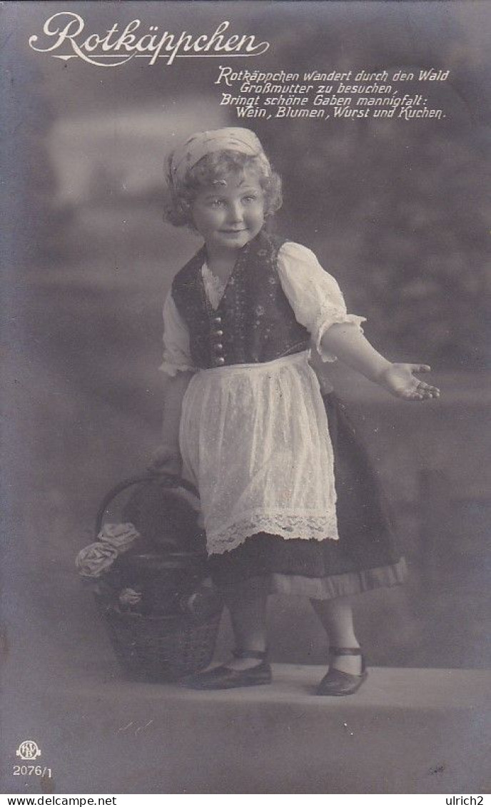 AK Rotkäppchen - Kleines Mädchen In Tracht - Teutschneureut 1917 (64446) - Contes, Fables & Légendes
