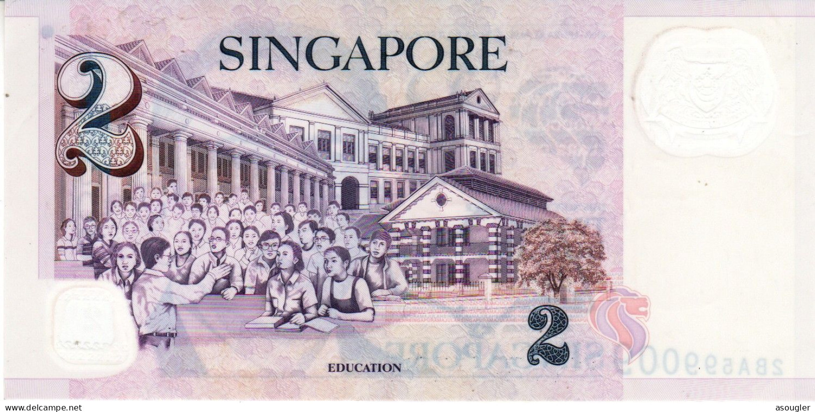 SINGAPORE 2 DOLLARS ND 2005 EXF P-45 "free Shipping Via Regular Air Mail (buyer Risk) - Singapore