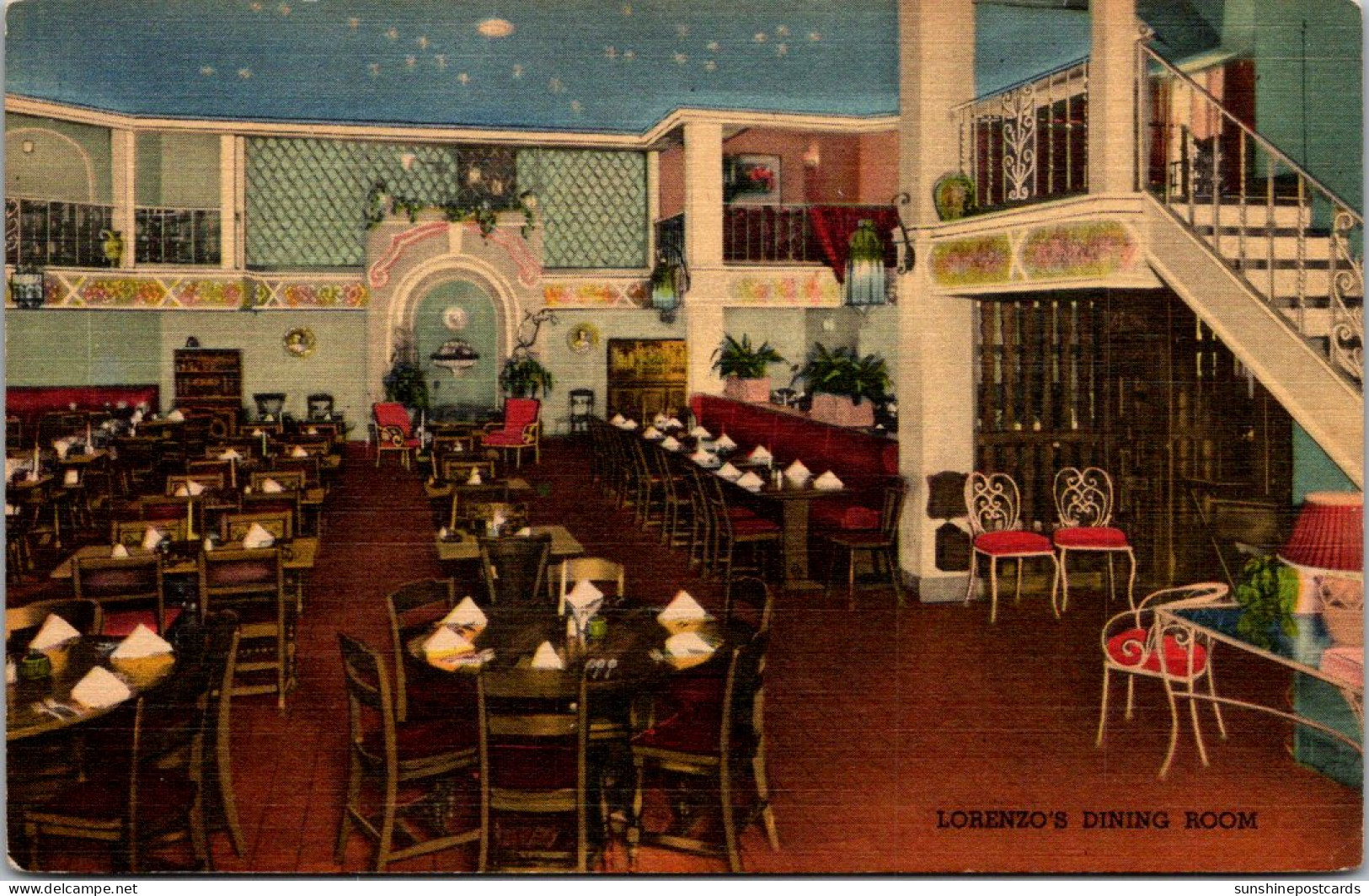 New York Rochester Casa Lorenzo Restaurant Dining Room Curteich - Rochester