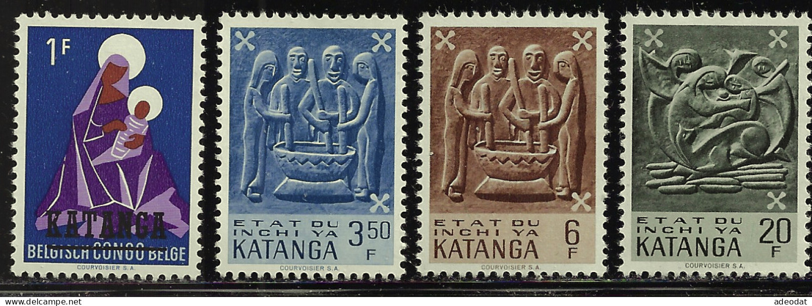 KATANGA CHRISTMAS 1960 SCOTT 2,57,59,63 MNH - Katanga