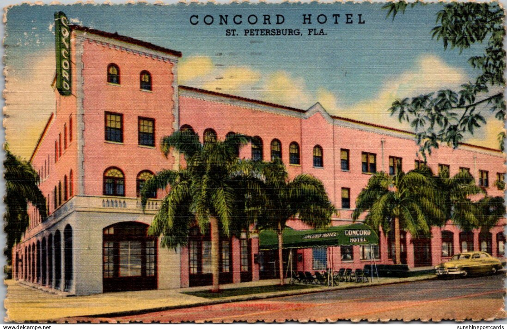 Florida St Petersburg Concord Hotel 1953 Curteich - St Petersburg