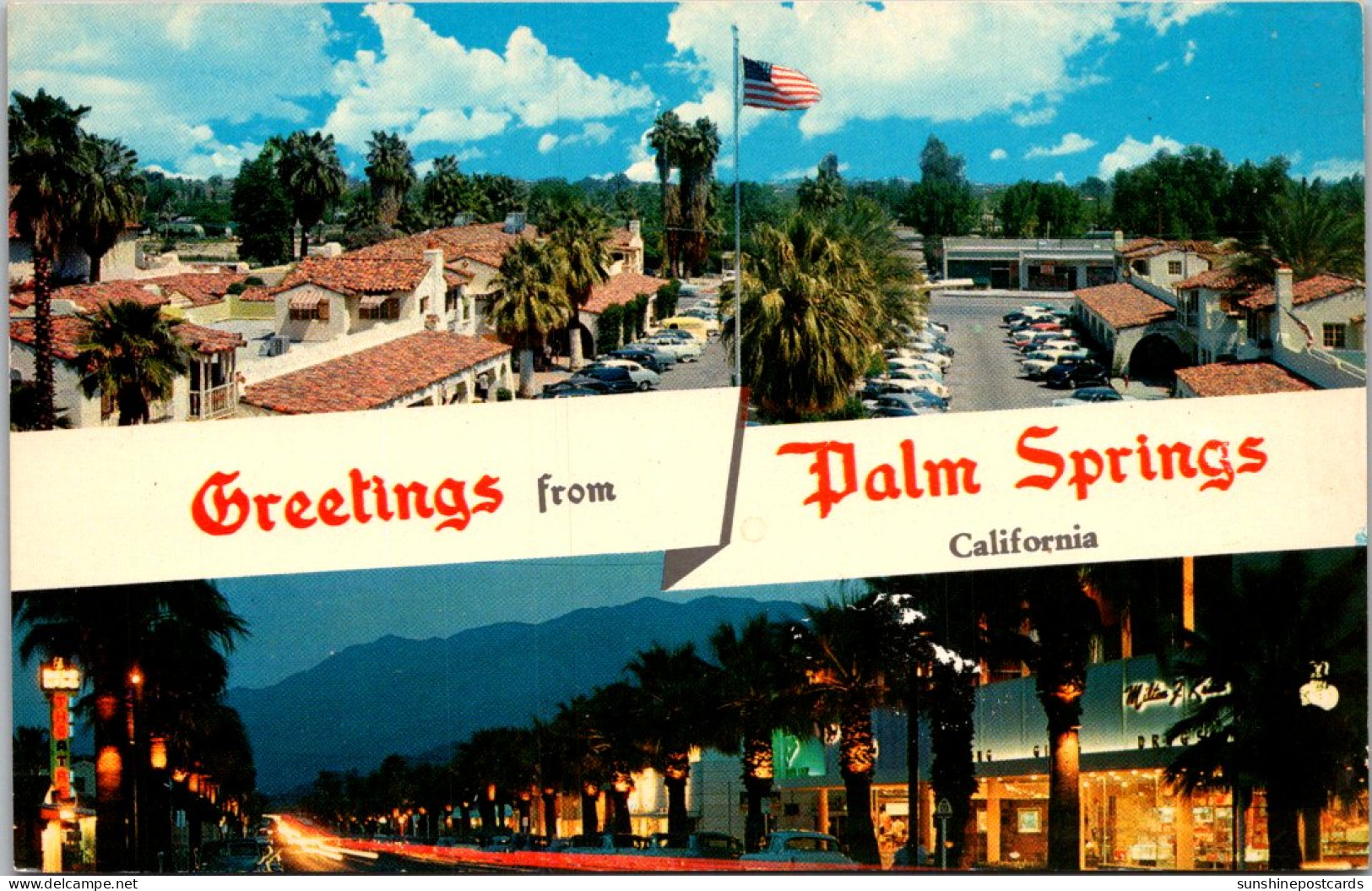 California Greetings From Palm Springs Split View - Palm Springs