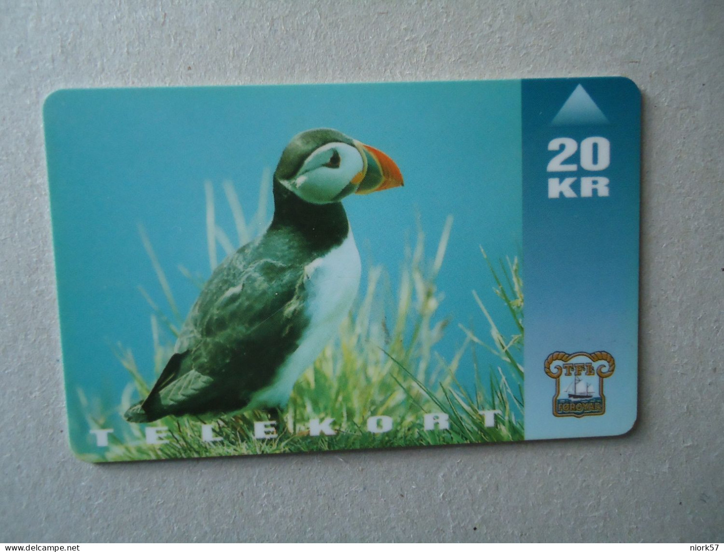 FAROE ISLAND USED CARDS PUFFIN  BIRDS BIRD  2  SCAN - Islas Faroe