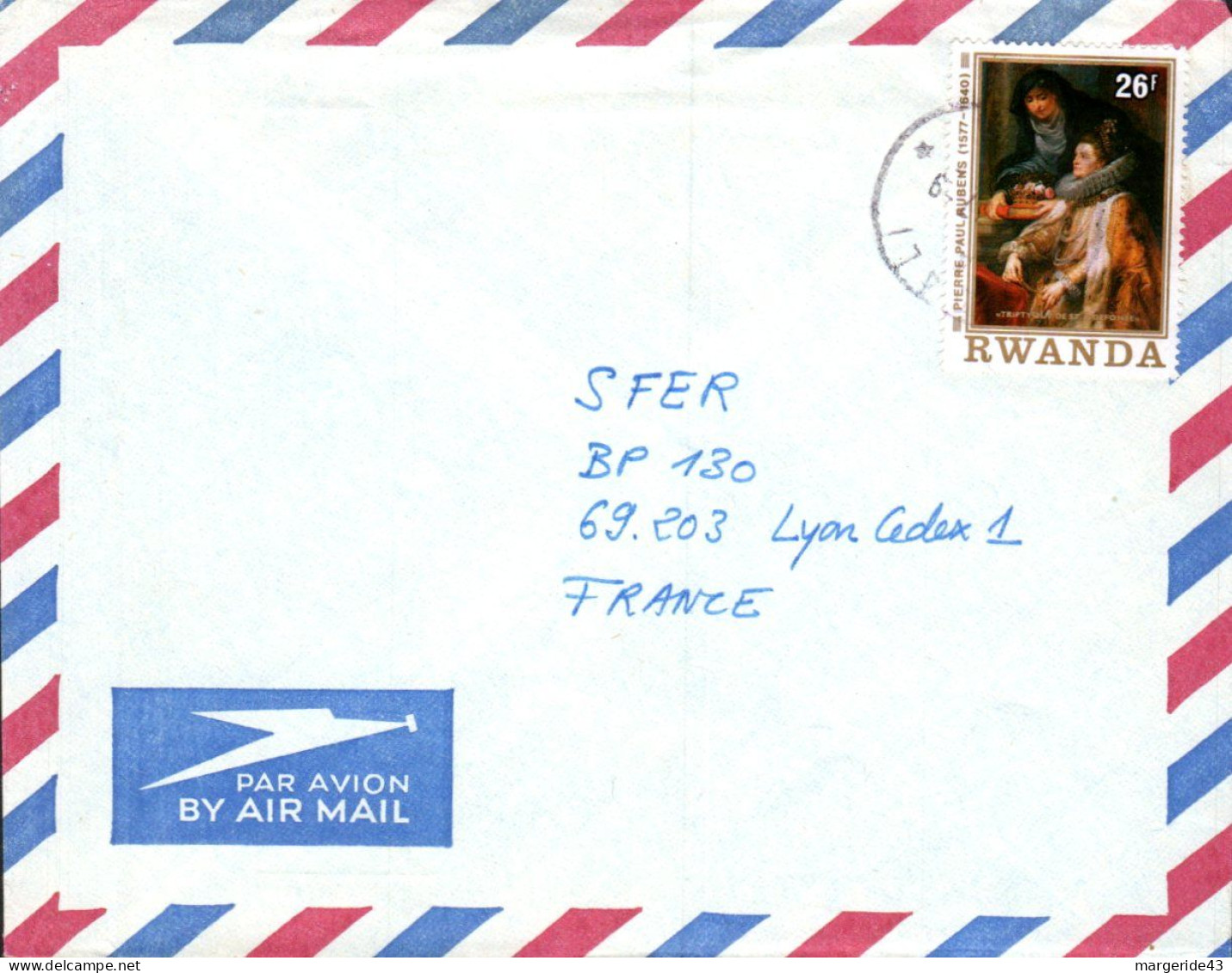 RWANDA SEUL SUR  LETTRE POUR LA FRANCE 1979 - Brieven En Documenten