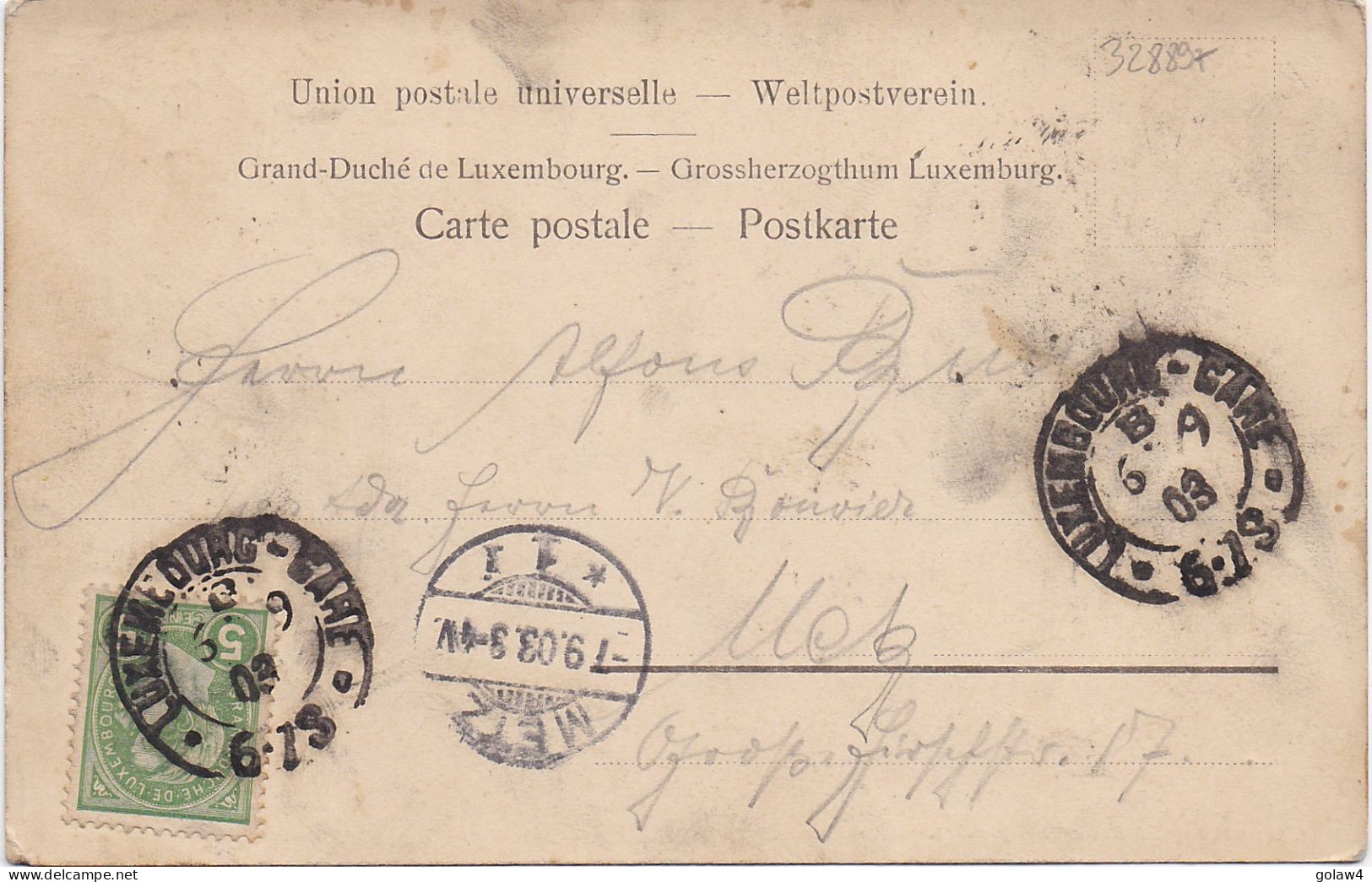 32889# CARTE POSTALE PONT ADOLPHE Obl LUXEMBOURG GARE 1903 METZ MOSELLE - 1895 Adolphe Profil