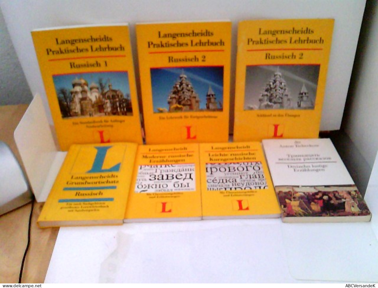 Konvolut: 7 Diverse Bände Russische Erzählungen Und Langenscheidts Russische Lehrbücher. - Schulbücher