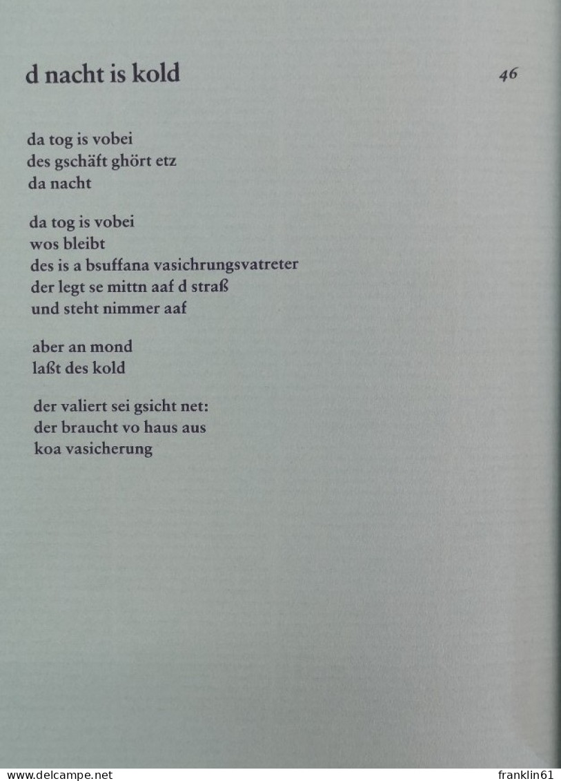 Eigfrorne Gmiatlichkeit. - Poesia