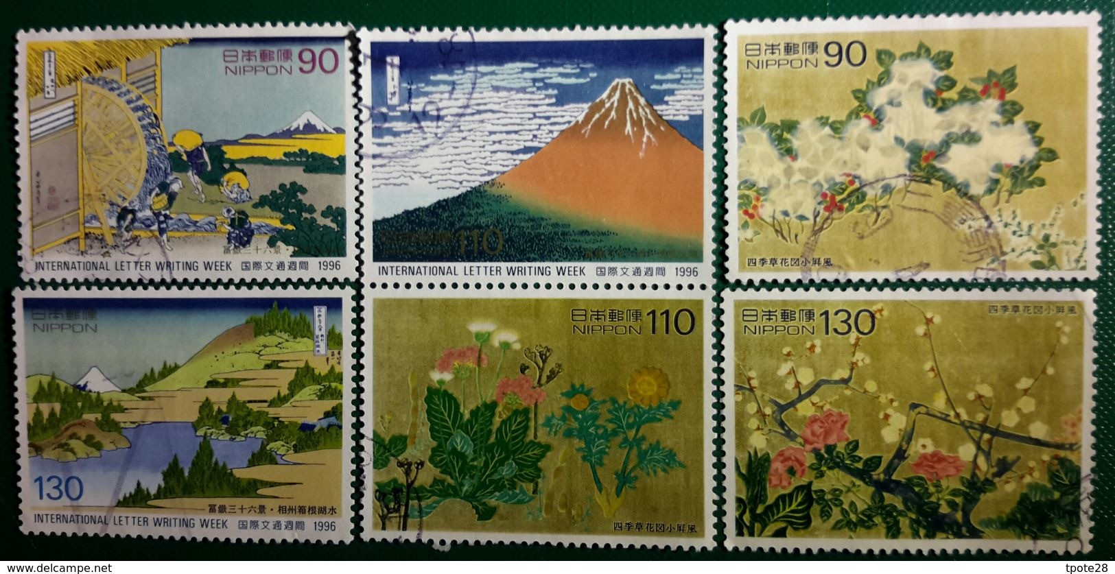 Japon 1996 2297 2302 Semaine International Lettre Ecrite  Estampe Mont Fuji    Photo Non Contractuelle - Usados