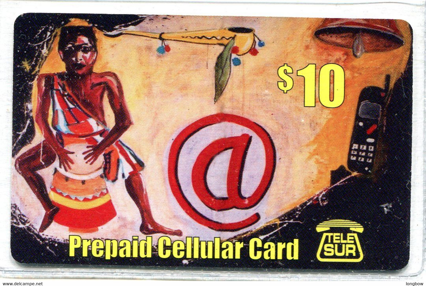 Suriname TeleSur Prepaid Cellular Card $10 (type B) - Suriname