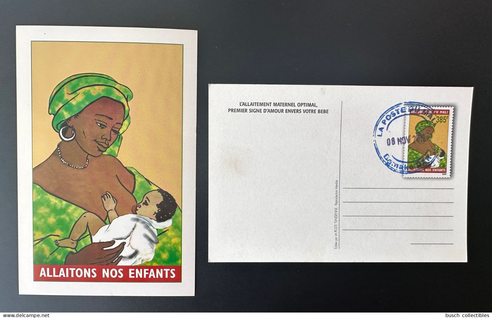 Mali 2009 Mi. ? 385F !! Stationery Entier Ganzsache Oblitéré Allaitons Nos Enfants Breastfeeding Allaitement - Mali (1959-...)