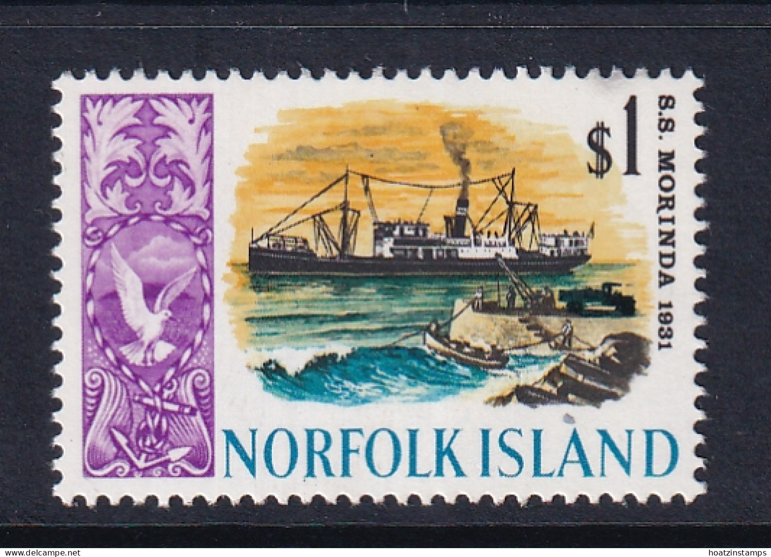 Norfolk Is: 1967   Ships  SG90     $1     MNH - Norfolk Island