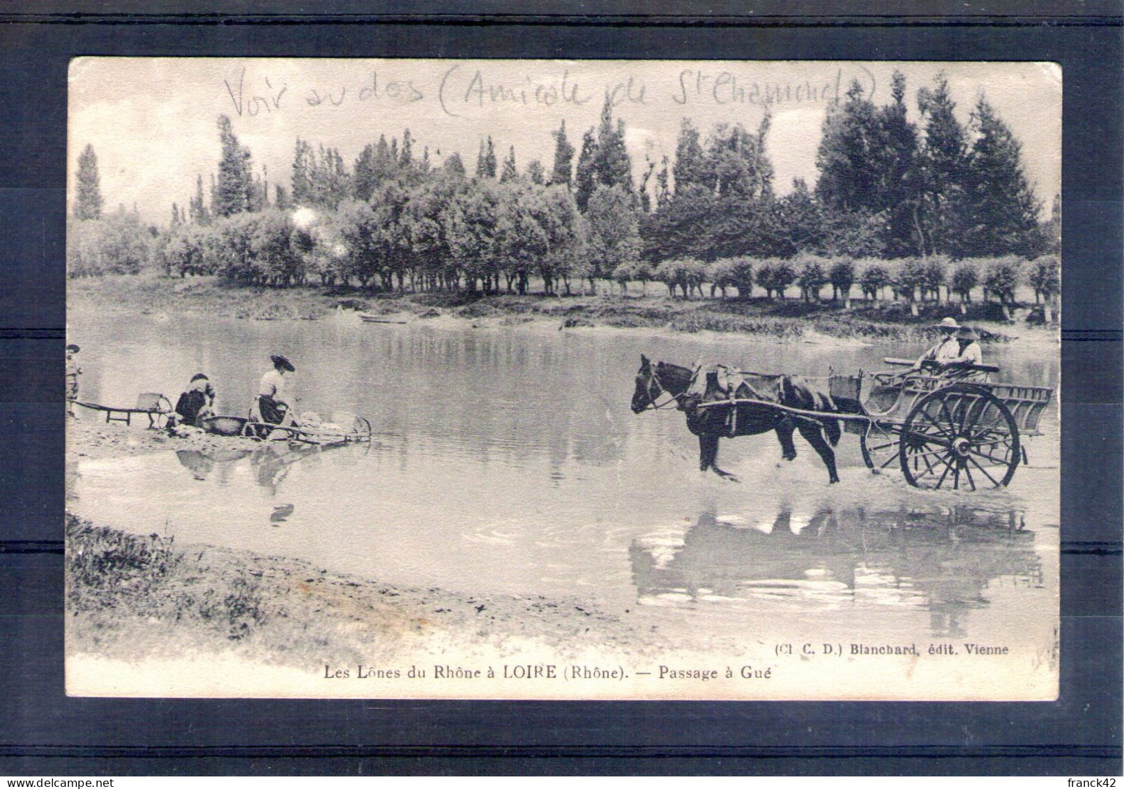 69. Les Lônes Du Rhône à Loire. Passage à Gué. Menu De L'amicale De Saint Chamond - Loire Sur Rhone