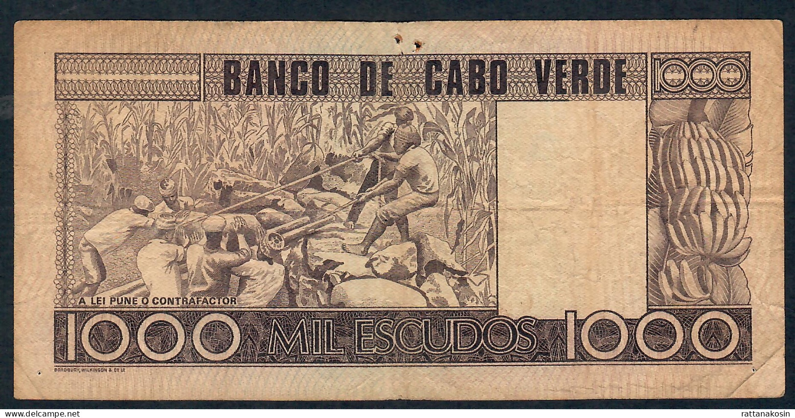 CAPE VERDE P56a 1000 ESCUDOS 1977 #B/2  FINE - Cap Verde