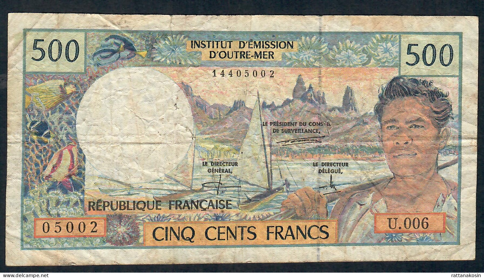 FRENCH PACIFIC TERRITORIES P1c  500 FRANCS 1995 Signature 5a   FINE - Territorios Francés Del Pacífico (1992-...)