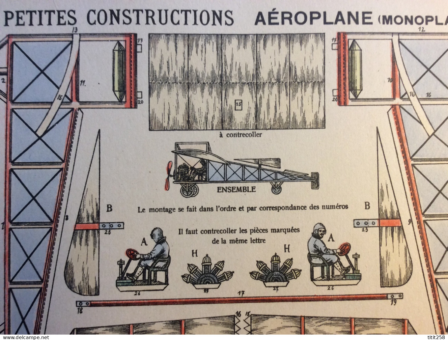 Petites Constructions Imagerie Nancy AVION  AEROPLANE MONOPLAN 19éme - Vliegtuigen