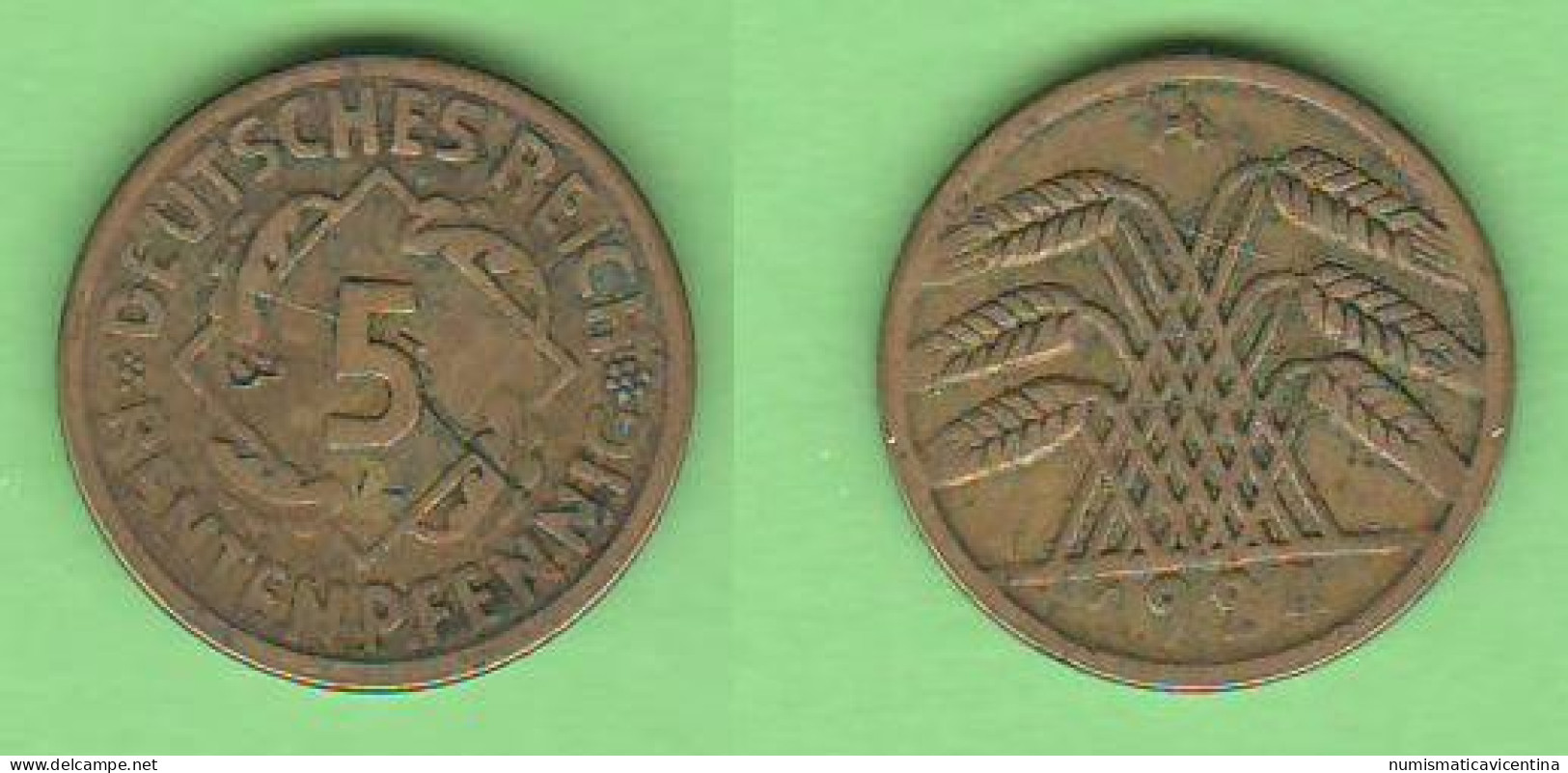 Germania 5 Rentenpfennig 1924 A Berlin Mint Deutsches Reich - 5 Rentenpfennig & 5 Reichspfennig