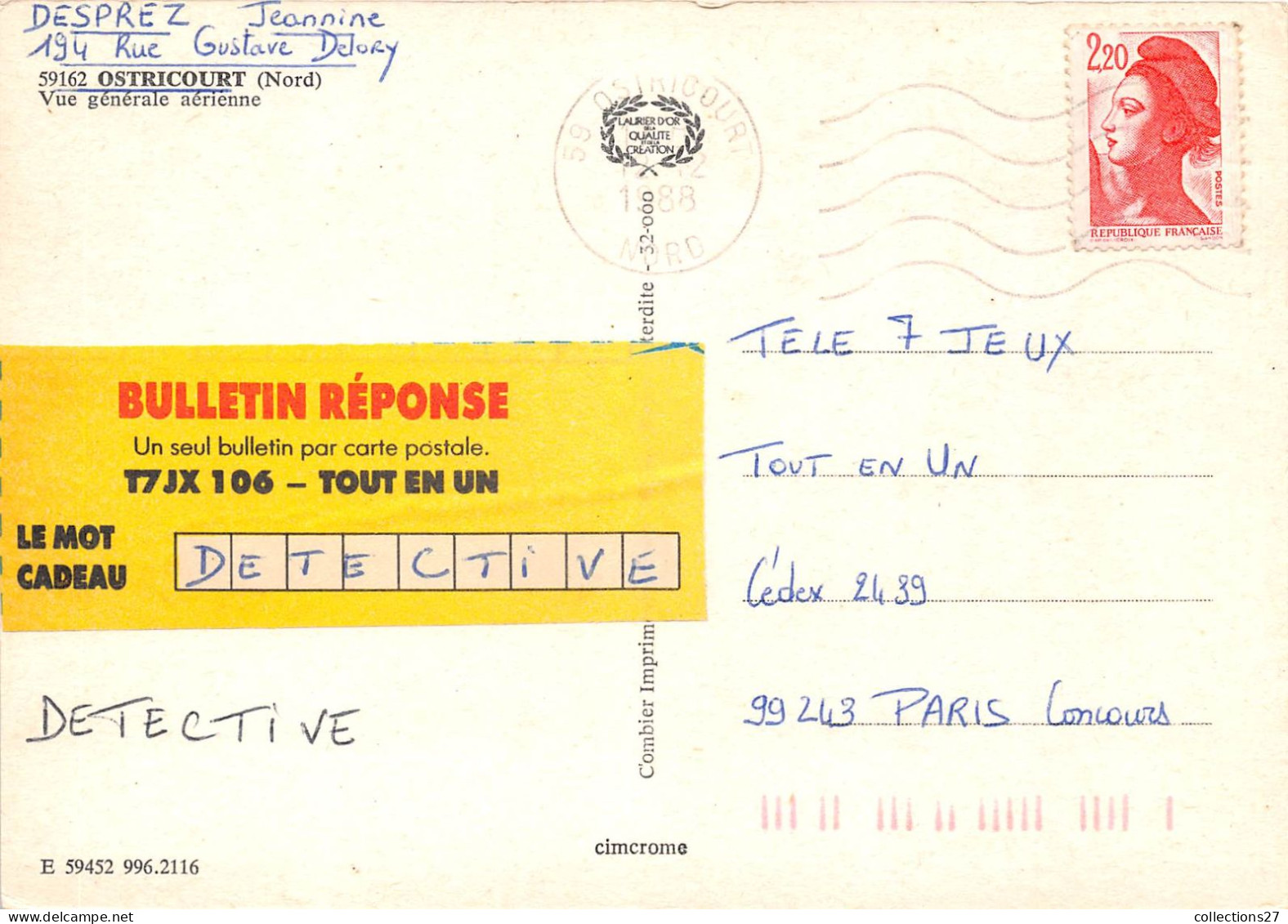 59-OSTRICOURT- VUE AEREINNE GENERALE - Other & Unclassified