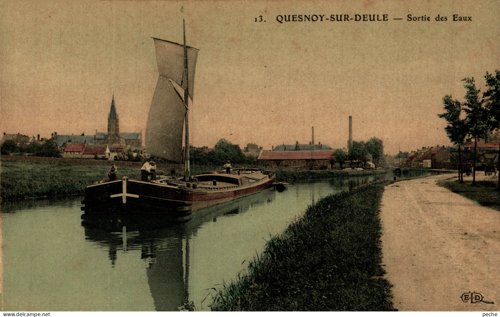 N°104721 -cpa Quesnoy Sur Deule -superbe Péniche- - Hausboote