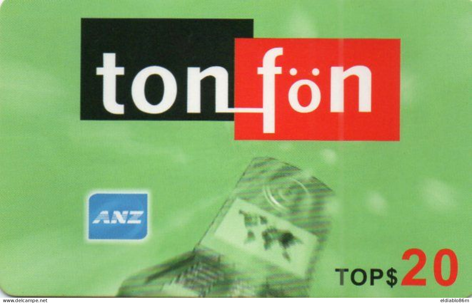 TONGA - PREPAID - TONFON - 20 T$ - CARTOON WHALE ON BACK - Tonga